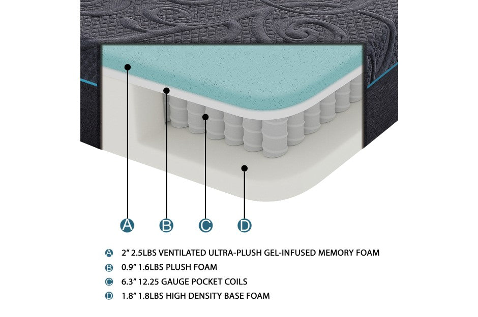 MT-H 11'' Gel-Infused Memory Foam Hybrid-Mira Collection