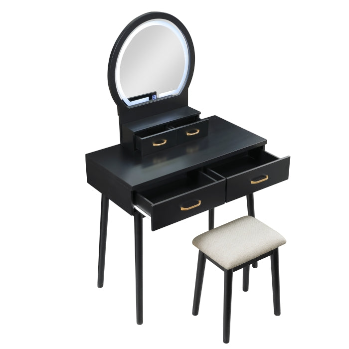 4565BK Dressing Table with Mirror