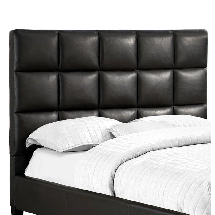 885B622W(3A)_3Q DARK BROWN FAUX LEATHER PLATFORM BED,QUEEN