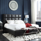 885B622W(3A)_3Q DARK BROWN FAUX LEATHER PLATFORM BED,QUEEN