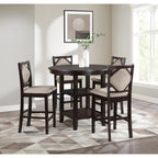 SH1152-36 5 PC COUNTER HEIGHT SET, MIDNIGHT WALNUT FINISH