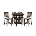 SH1152-36 5 PC COUNTER HEIGHT SET, MIDNIGHT WALNUT FINISH