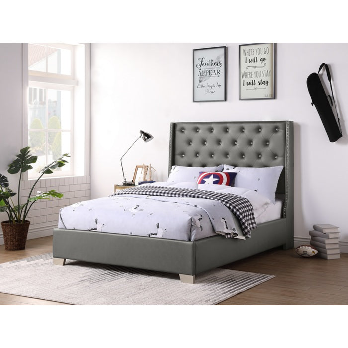 SH228F-1* UPHL PU FULL BED, SILVER