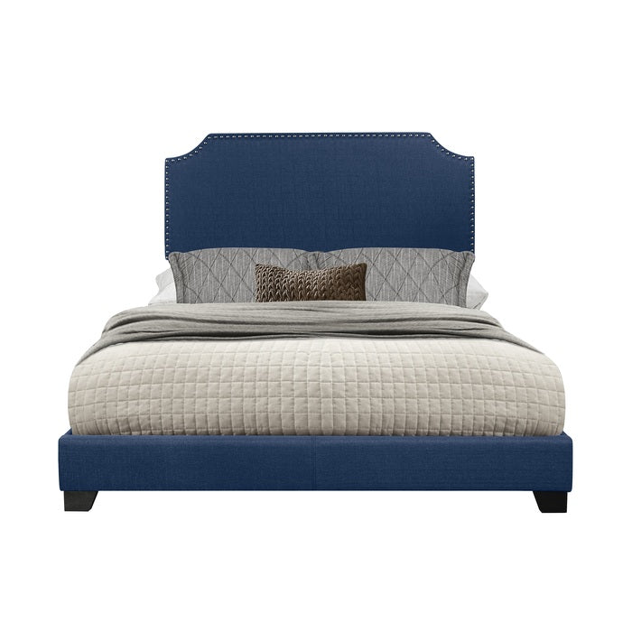 SH235BLU-1 QUEEN BED W/BLUE FABRIC,3A