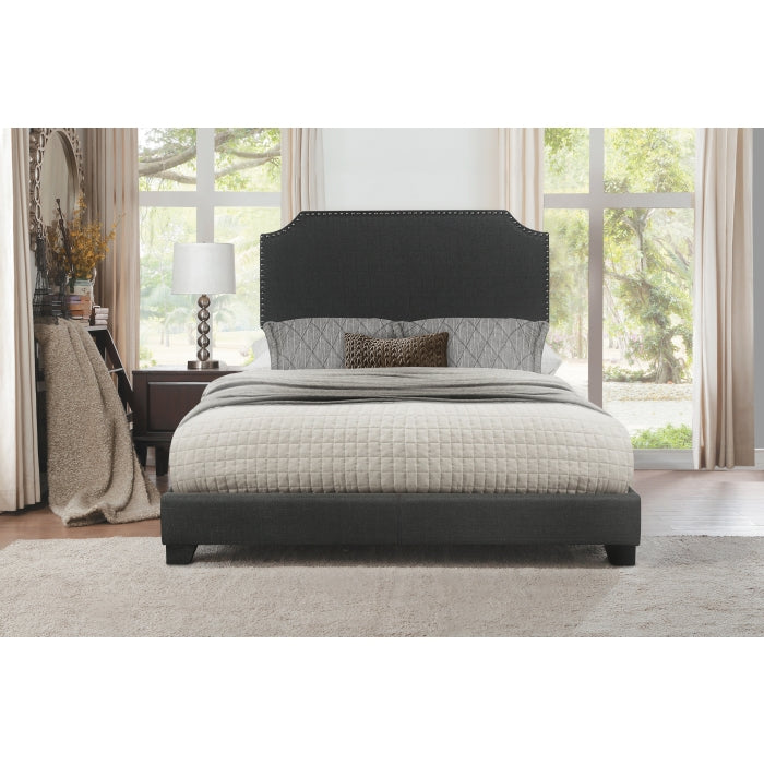 SH235KDGR-1 KING BED W/DARK GREY FABRIC,3A