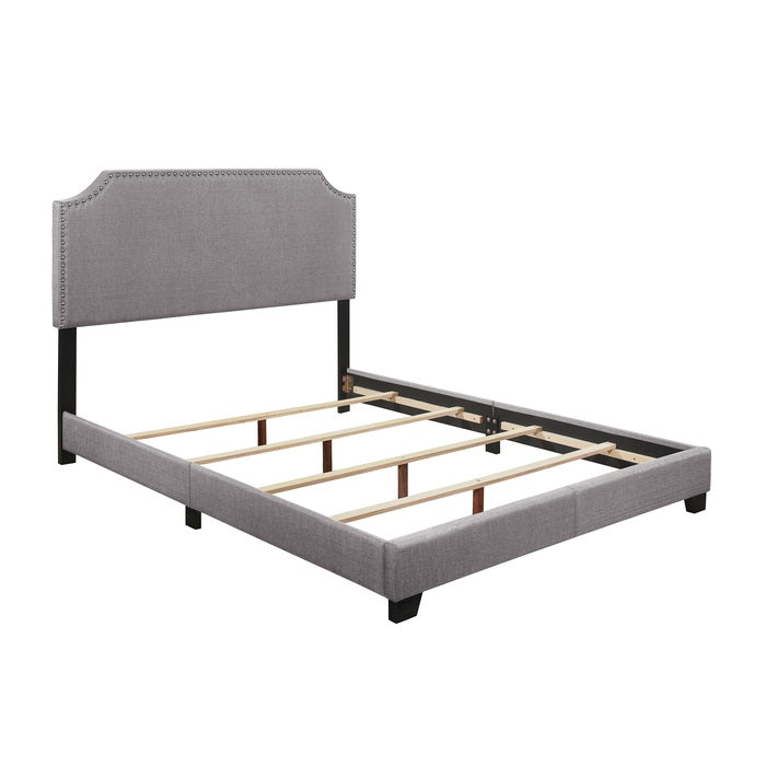 SH235GRY-1 QUEEN BED W/GREY FABRIC,3A