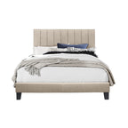 SH281BGE-1 CHANNEL QUEEN PLATFORM BED W/BEIGE FABRIC
