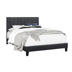 SH281FDGR-1 CHANNEL FULL PLATFORM BED W/DARK GRY FABRIC