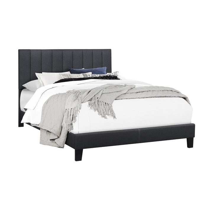 SH281FDGR-1 CHANNEL FULL PLATFORM BED W/DARK GRY FABRIC