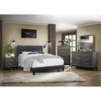 SH281FDGR-1 CHANNEL FULL PLATFORM BED W/DARK GRY FABRIC