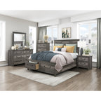 1342-1* Queen Platform Bed with Footboard Storage