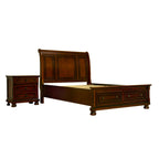 1718BRN-1* QUEEN PLATFORM BED WITH FOOTBOARD STORAGE