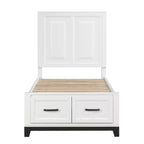 1450WHT-1* Twin Platform Bed with Footboard Storage