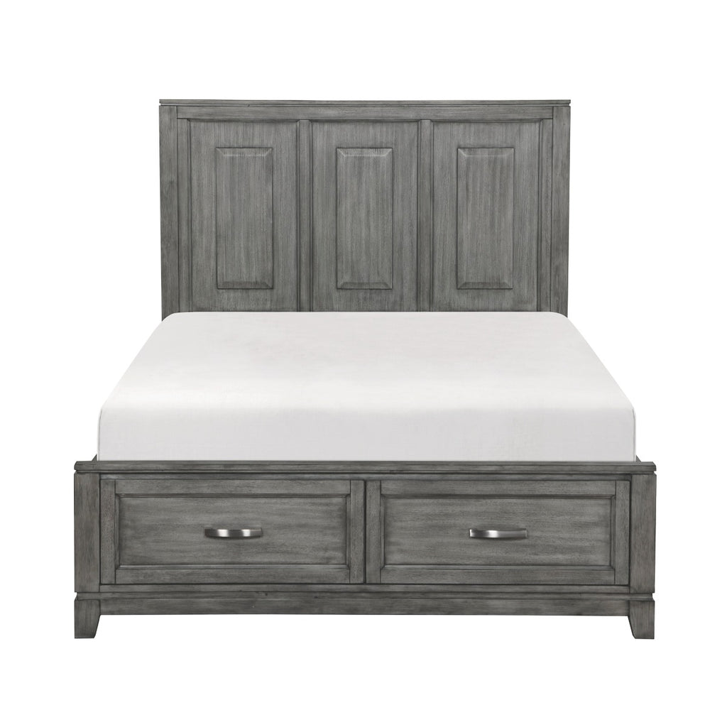 1450-1* Queen Platform Bed with Footboard Storage
