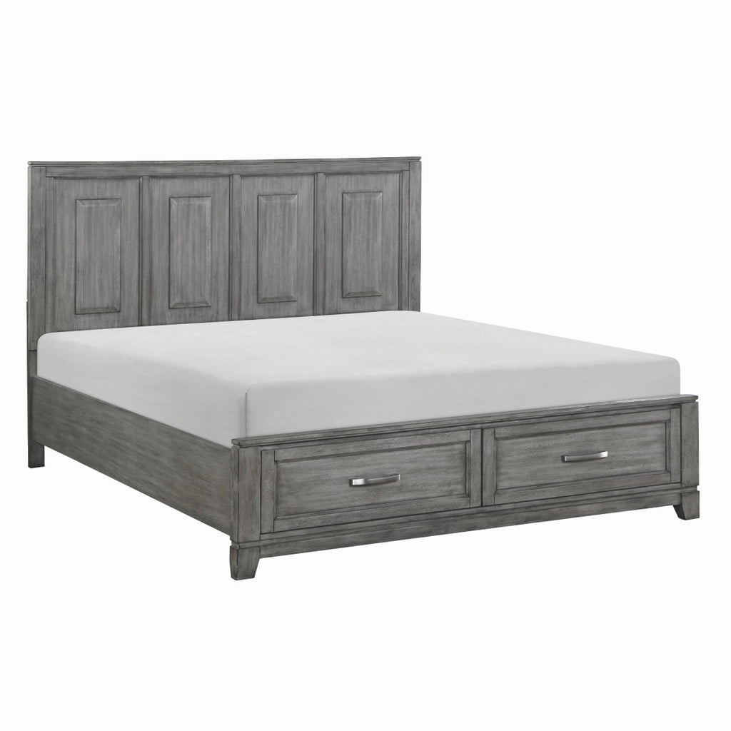 1450K-1EK* Eastern King Platform Bed with Footboard Storage