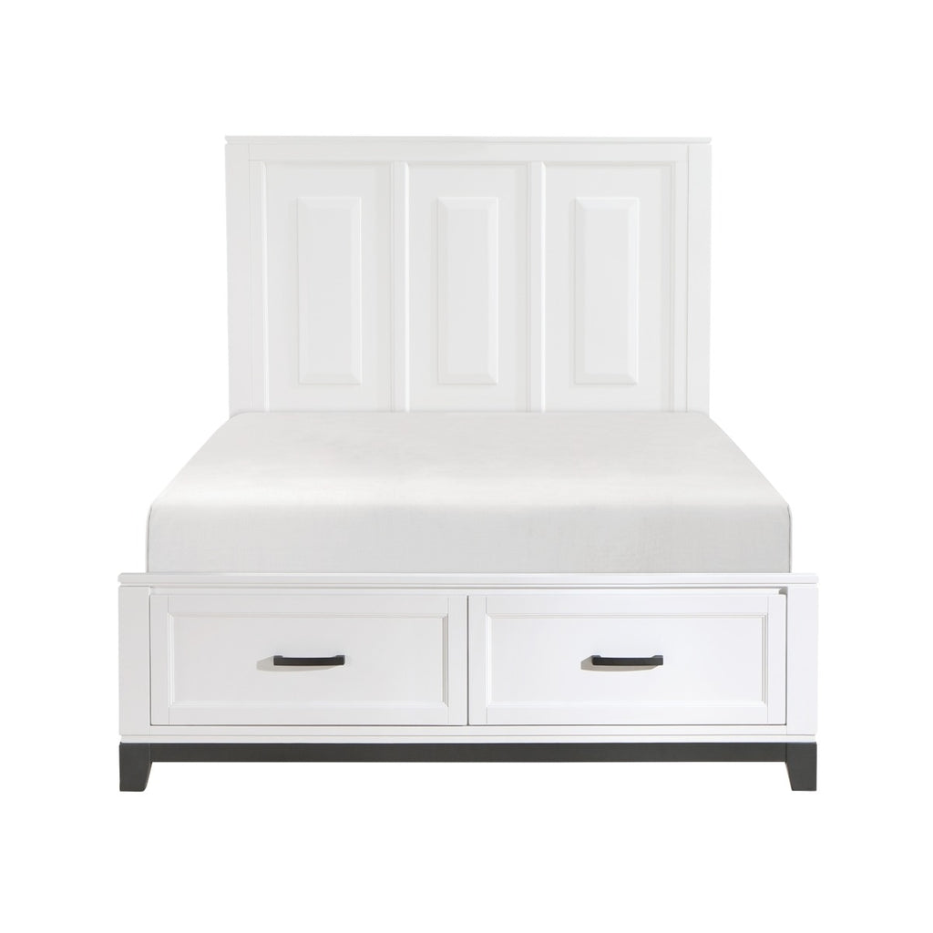 1450WH-1* Queen Platform Bed with Footboard Storage