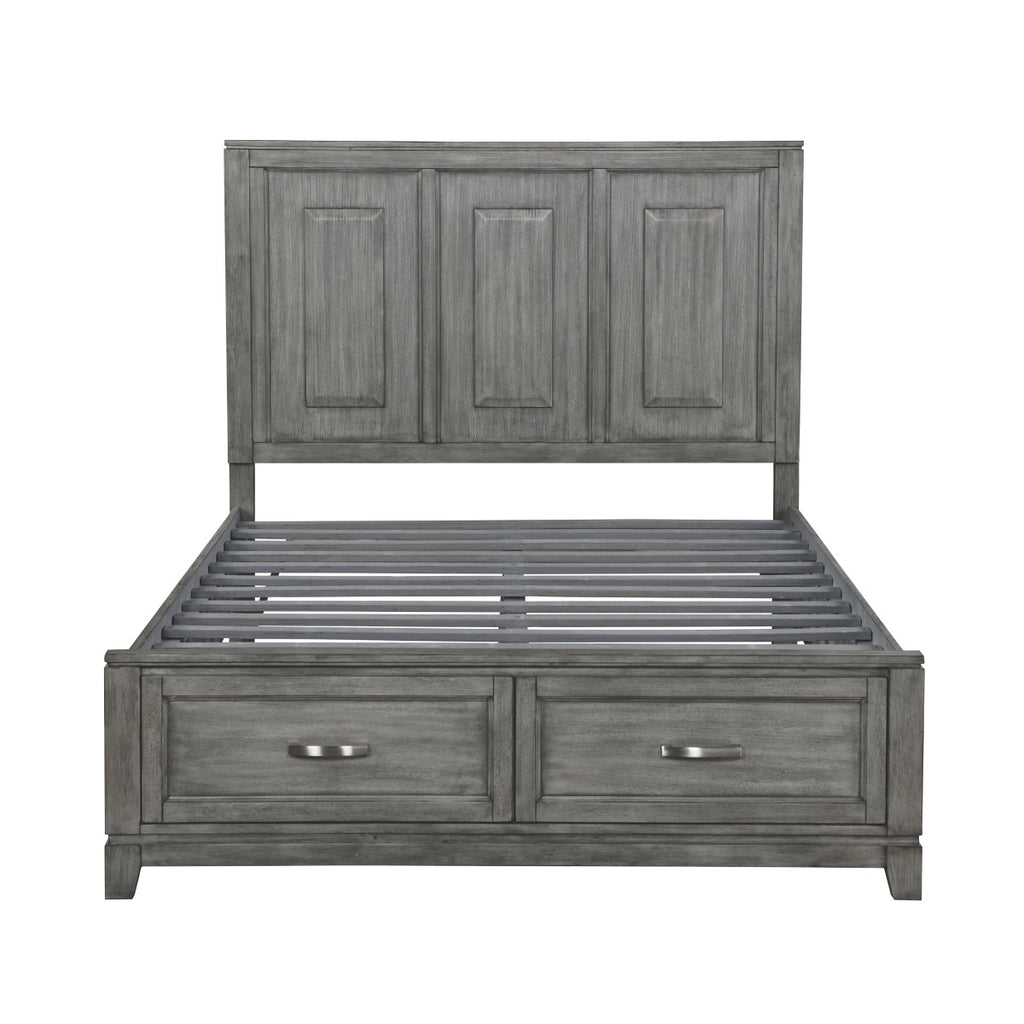 1450-1* Queen Platform Bed with Footboard Storage