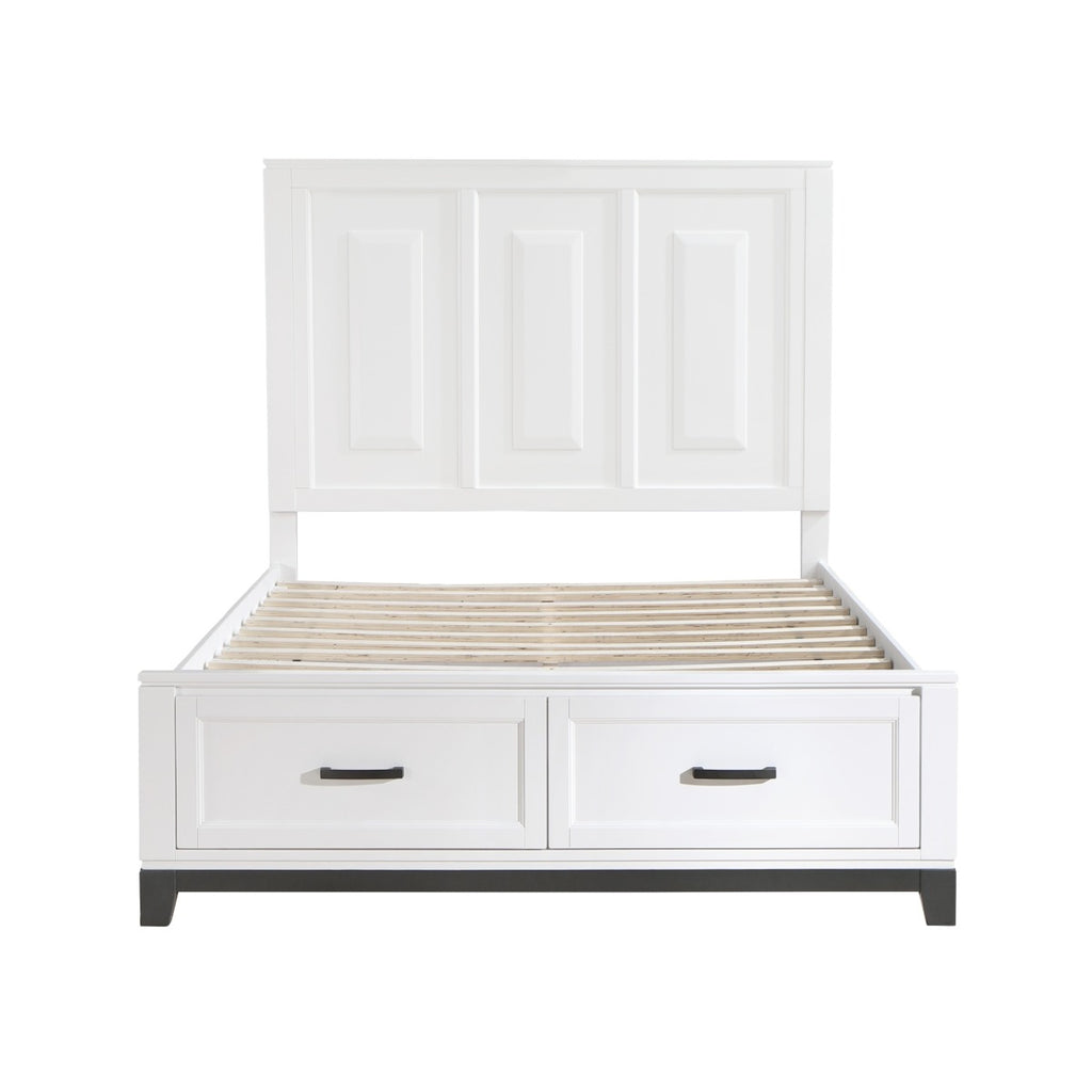 1450WH-1* Queen Platform Bed with Footboard Storage