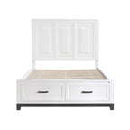 1450WH-1* Queen Platform Bed with Footboard Storage