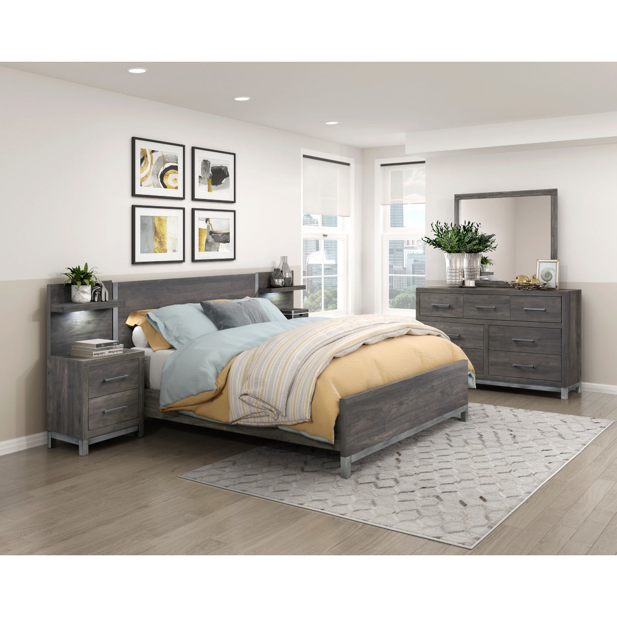 1577DGK-1EK*WB 5pc Set Eastern King Wall Bed (EK+2NS+2NS-P)