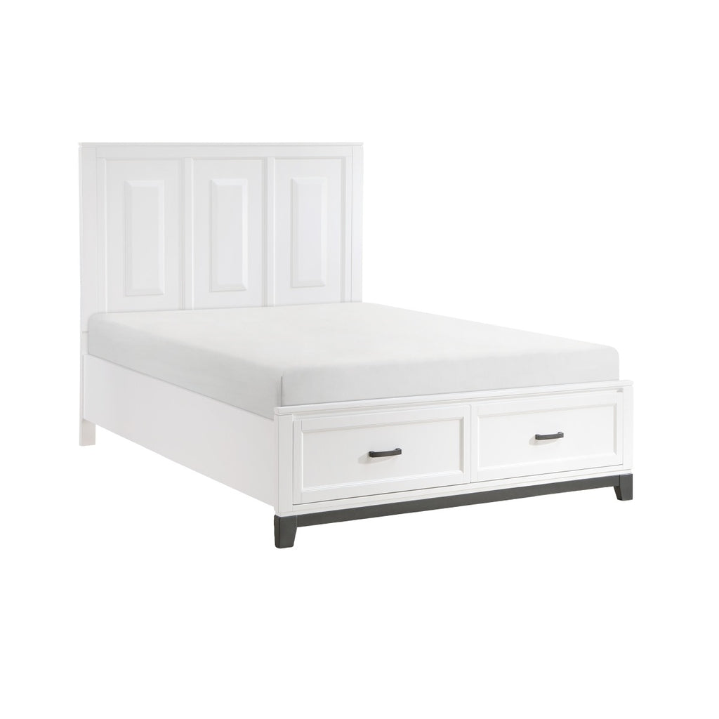 1450WH-1* Queen Platform Bed with Footboard Storage