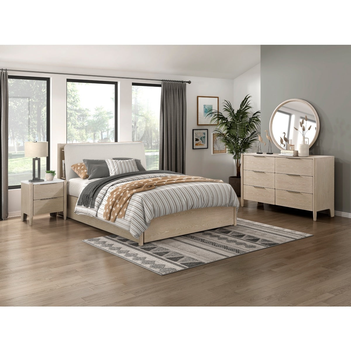 1313NK-1EK* Eastern King Platform Bed with Footboard Storage