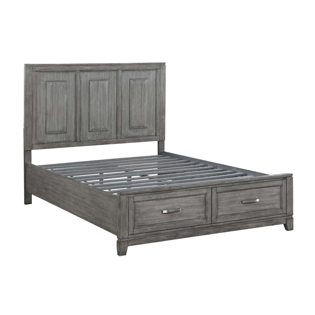 1450-1* Queen Platform Bed with Footboard Storage