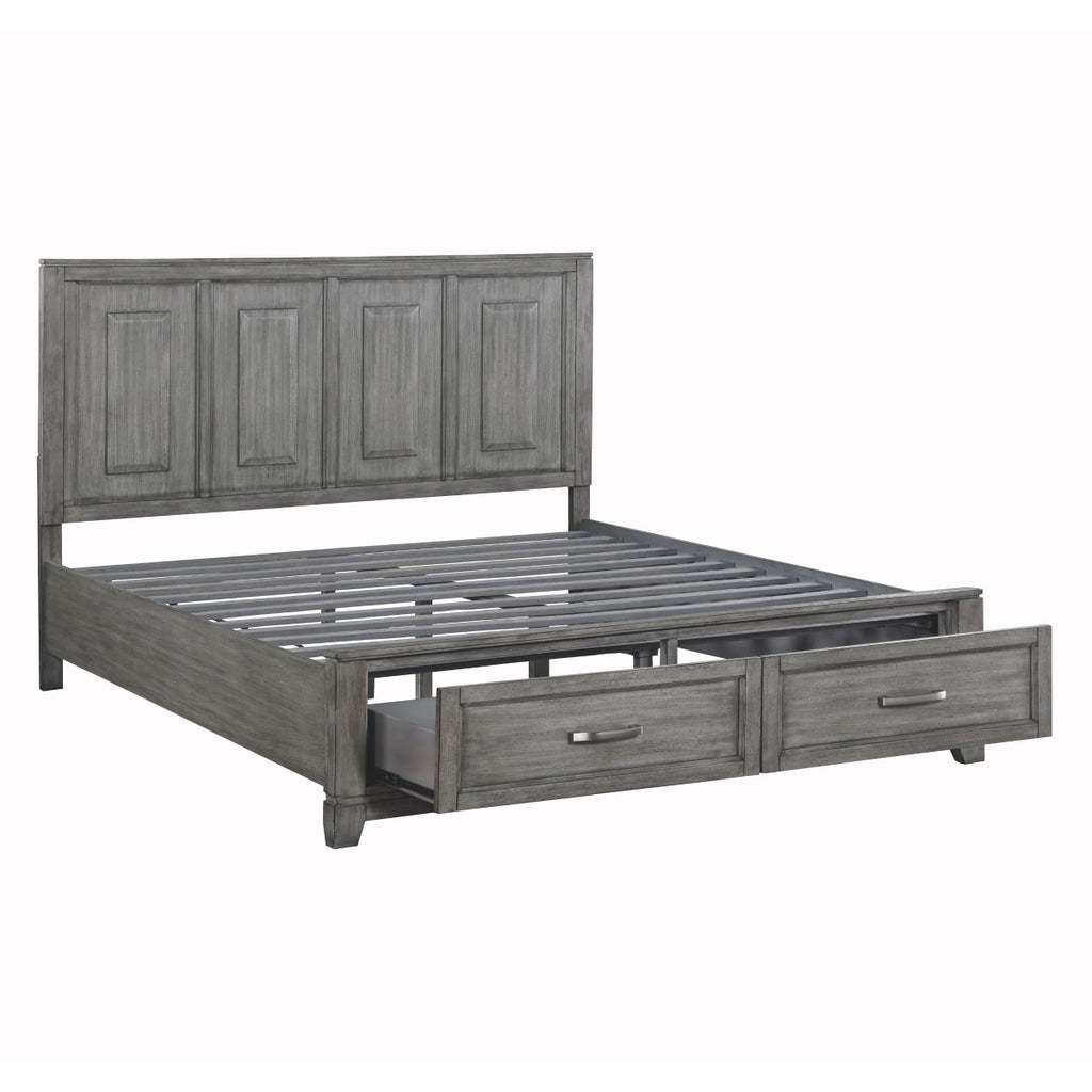 1450K-1EK* Eastern King Platform Bed with Footboard Storage