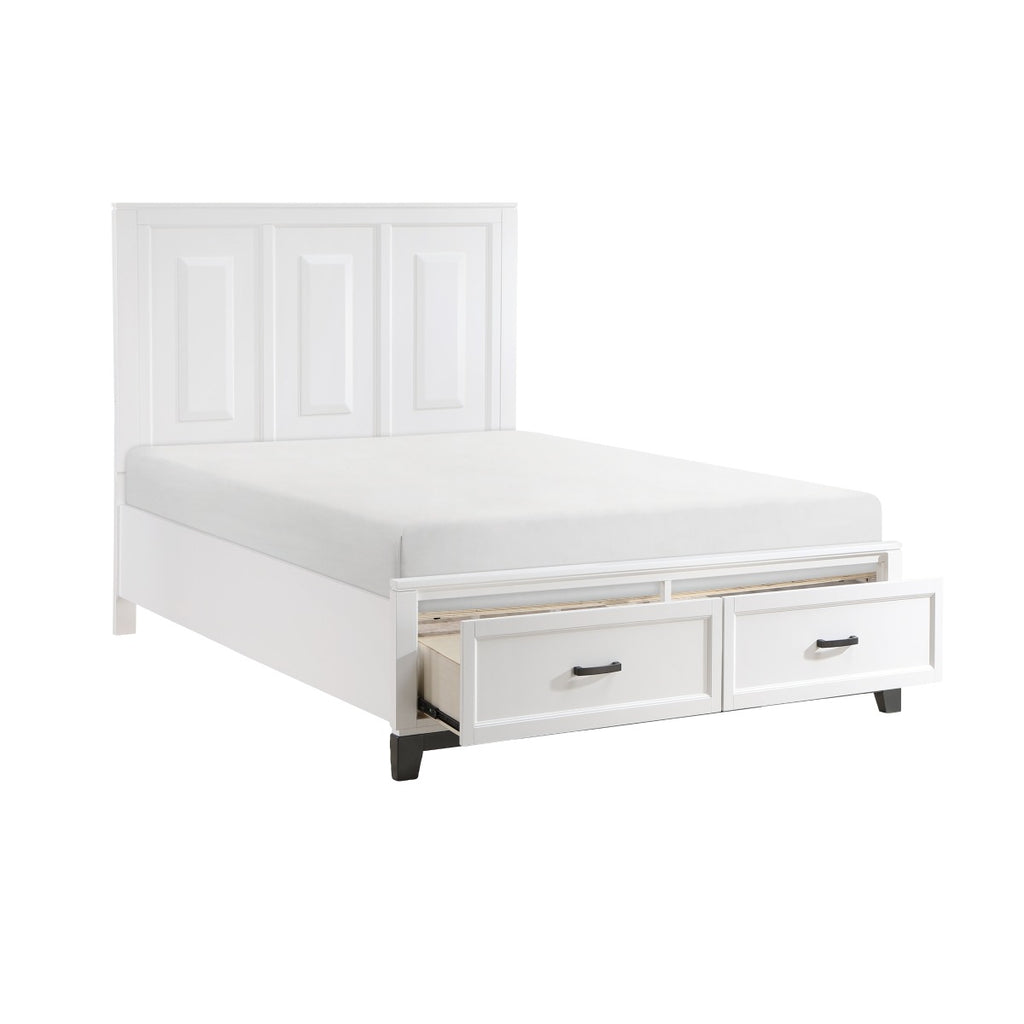 1450WH-1* Queen Platform Bed with Footboard Storage