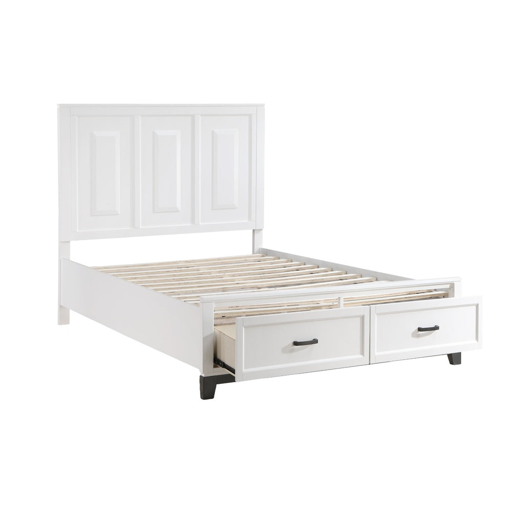 1450WH-1* Queen Platform Bed with Footboard Storage