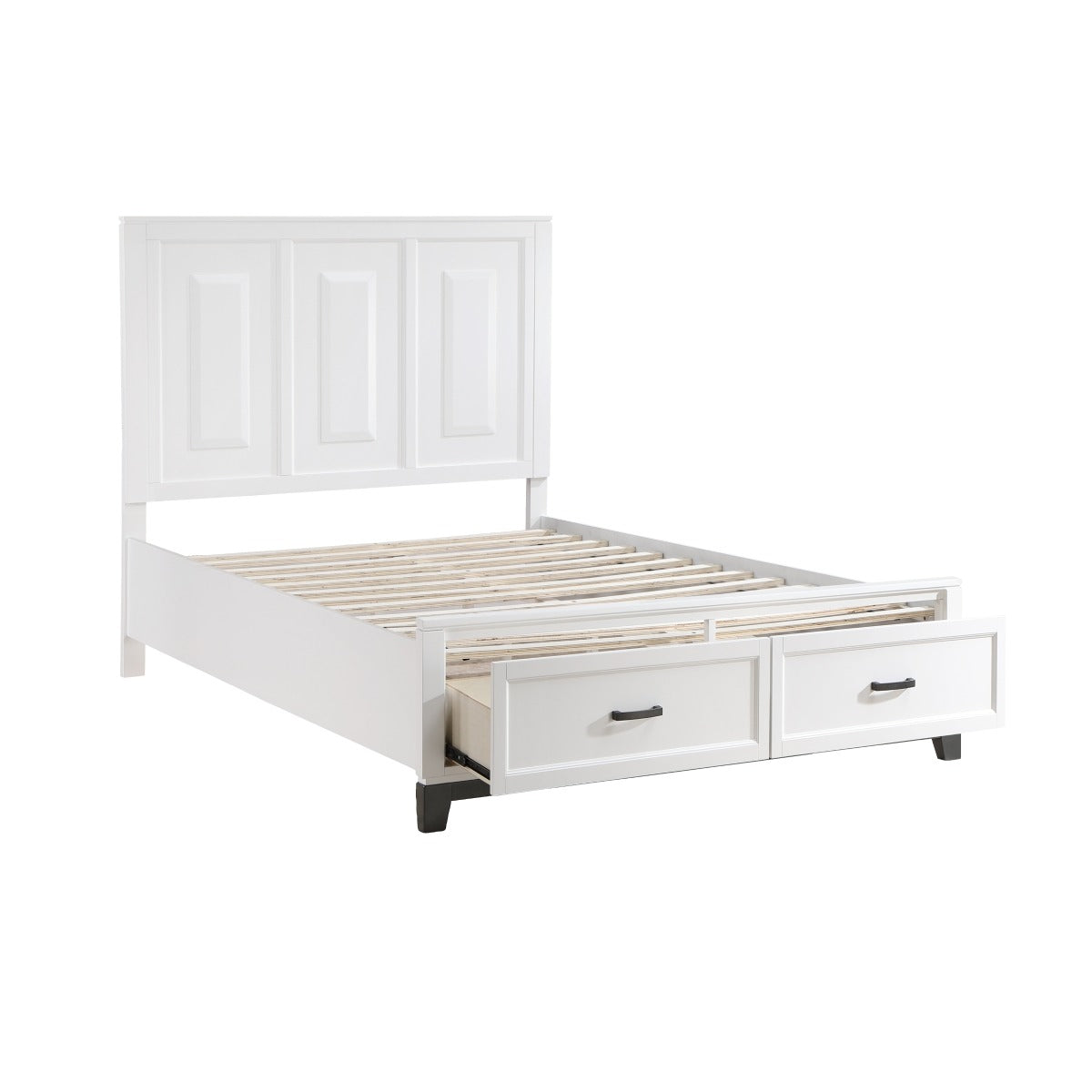 1450WH-1* Queen Platform Bed with Footboard Storage