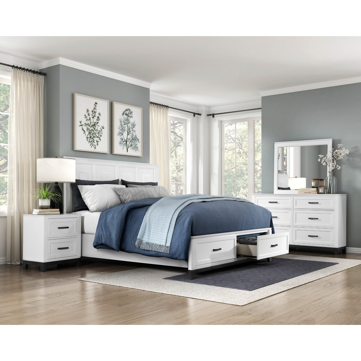 1450WHK-1EK* Eastern King Platform Bed with Footboard Storage