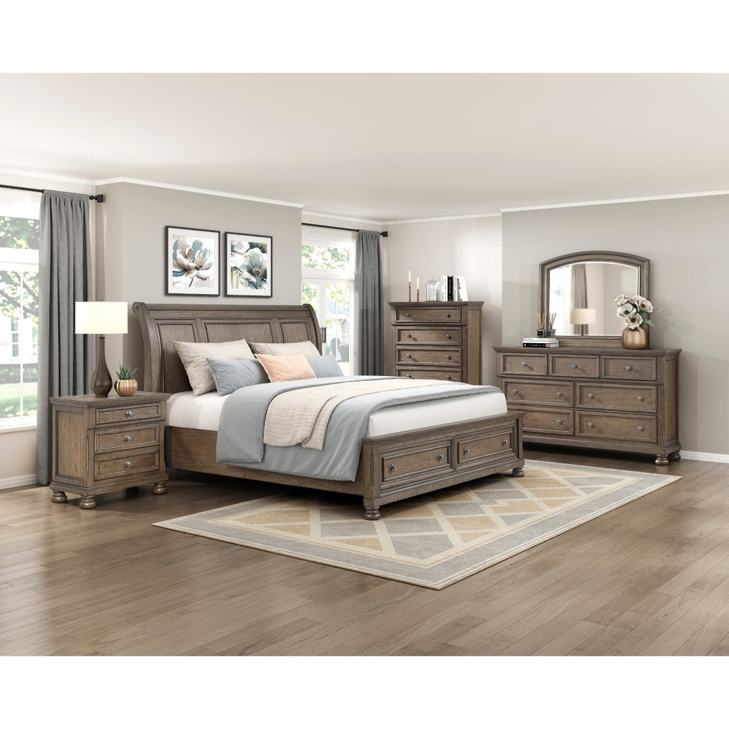 2259BR-1* Queen Platform Bed with Footboard Storage