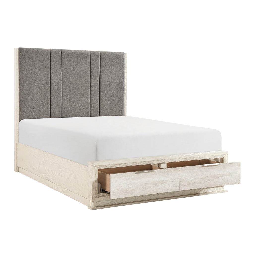 2391-1* Queen Platform Bed with Footboard Storage