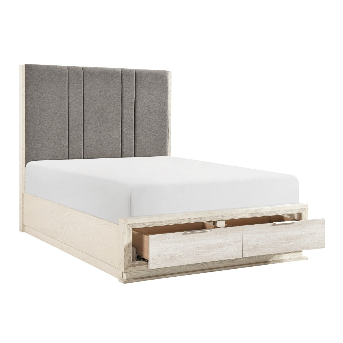 2391-1* Queen Platform Bed with Footboard Storage