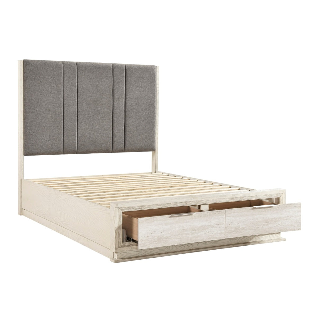 2391-1* Queen Platform Bed with Footboard Storage
