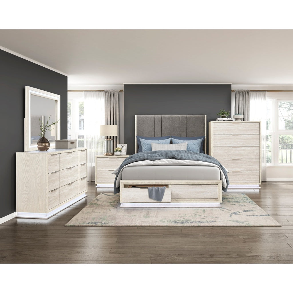 2391-1* Queen Platform Bed with Footboard Storage