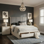 2391-1* Queen Platform Bed with Footboard Storage