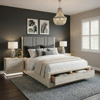 2391-1* Queen Platform Bed with Footboard Storage