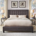 315BQ-1DGL(3A)_3Q QN PLATFORM COLUMN BED IN DARK GRAY LINEN