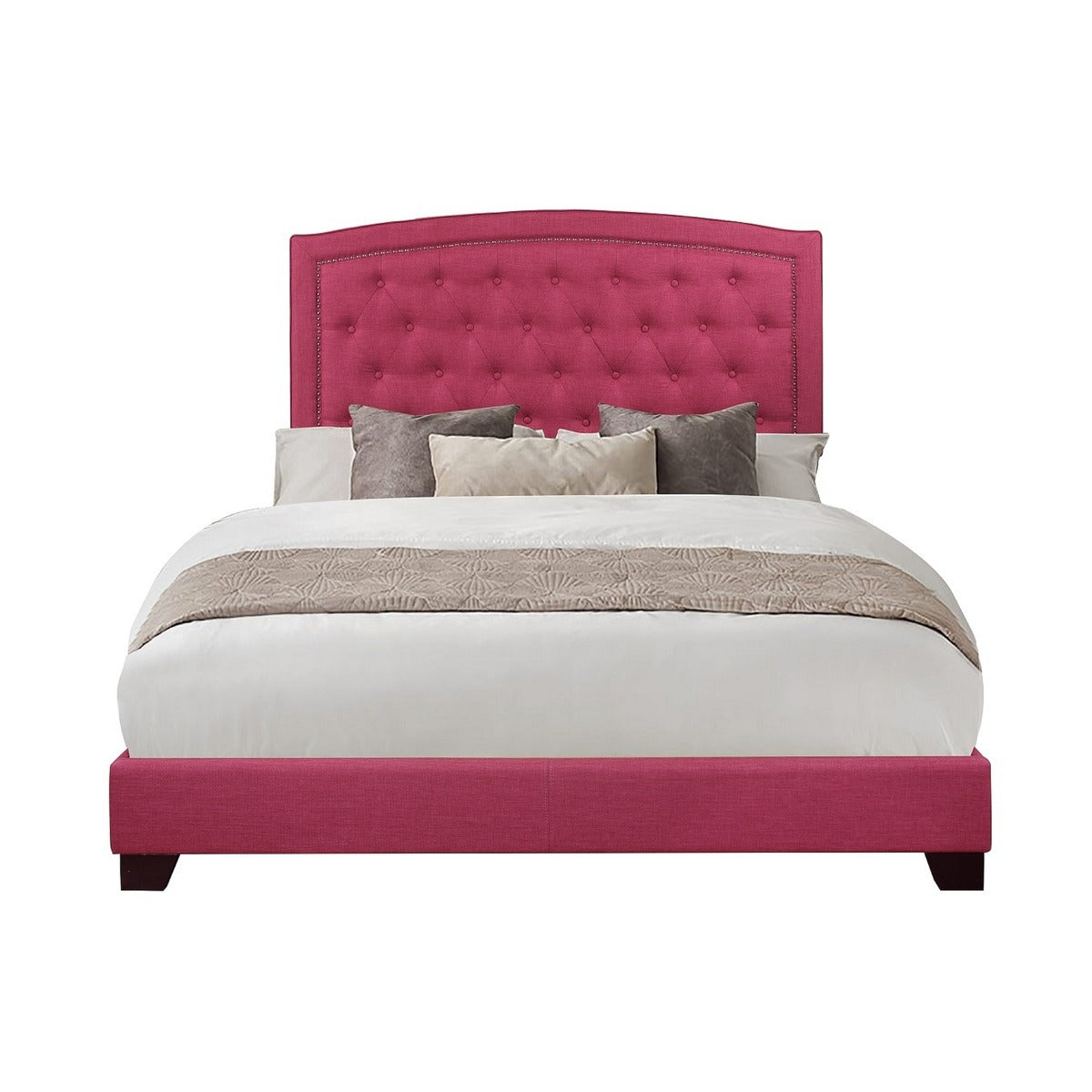 SH275PNK-1 QUEEN BED W/PINK FABRIC