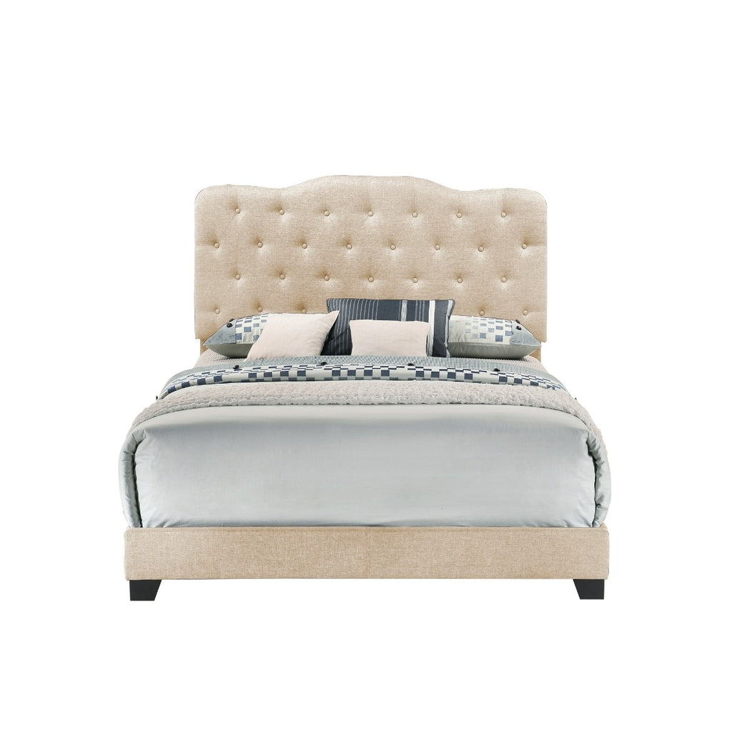 SH276KBGE-1 KING UPHL BED W/ BEIGE COLOR