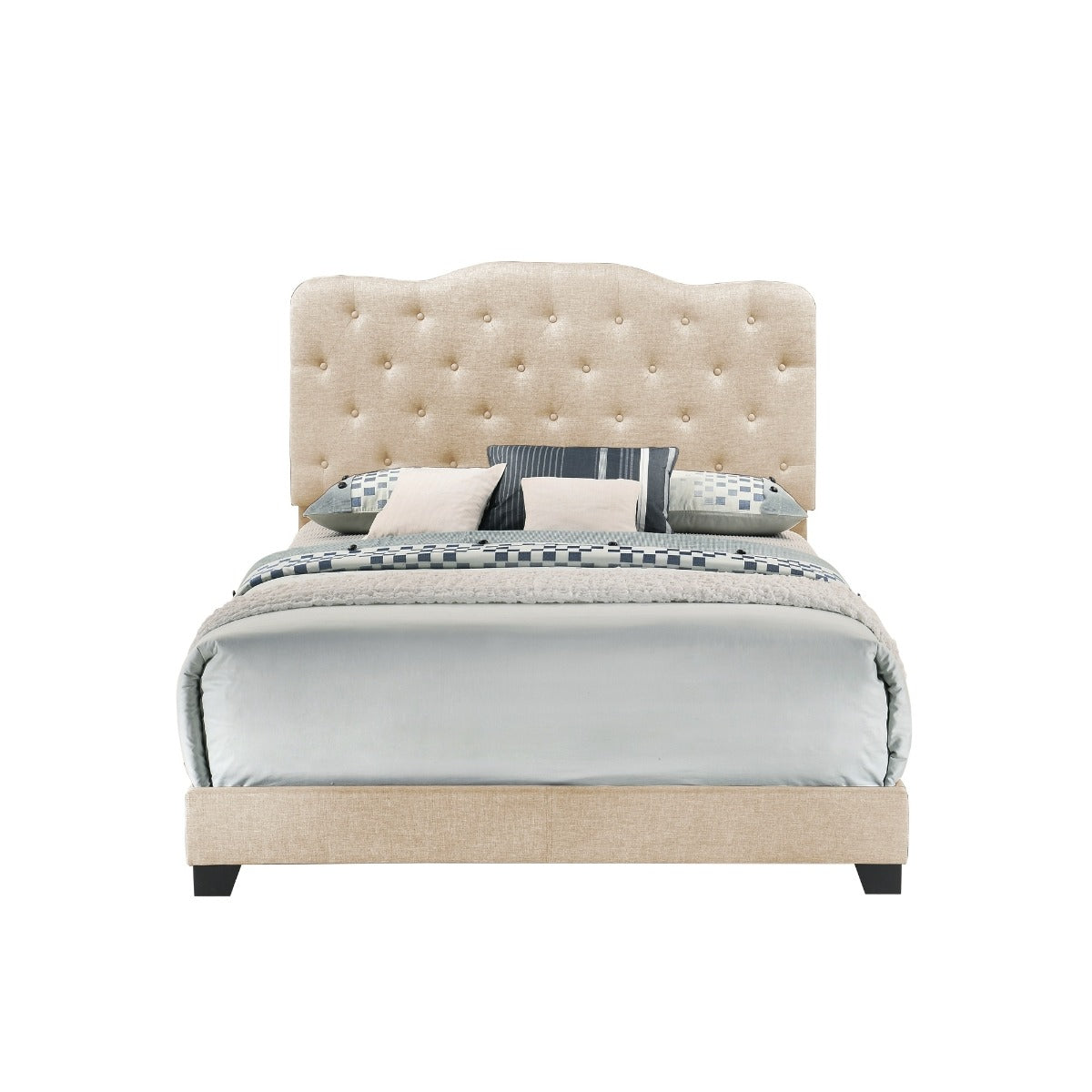 SH276KBGE-1 KING UPHL BED W/ BEIGE COLOR