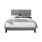 SH281KGRY-1 CHANNEL KING PLATFORM BED W/GREY FABRIC