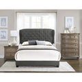 SH279TDGR-1 TWIN BED WITH DARK GREY FABRIC