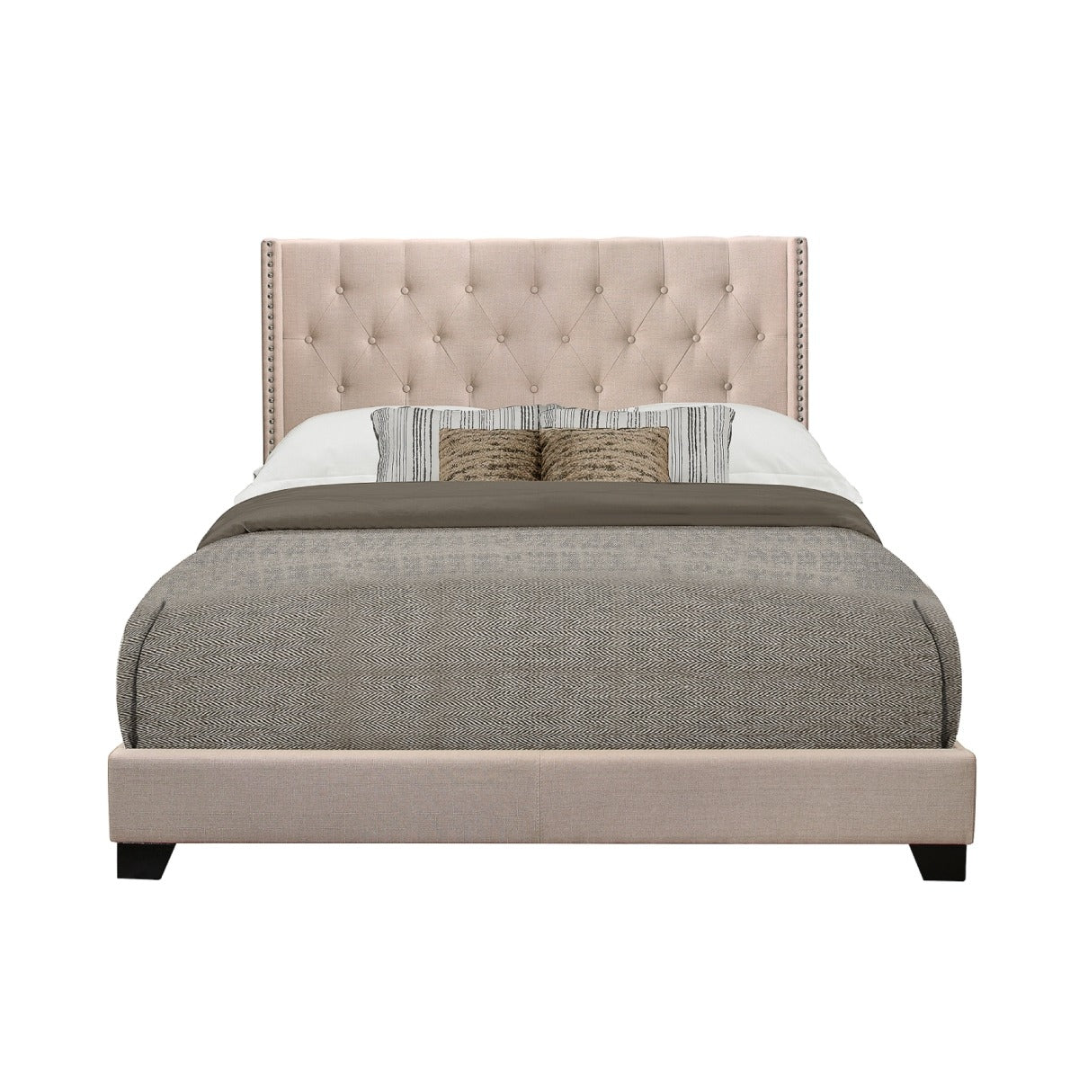 SH215KBGE-1 KING BED W/BEIGE FABRIC