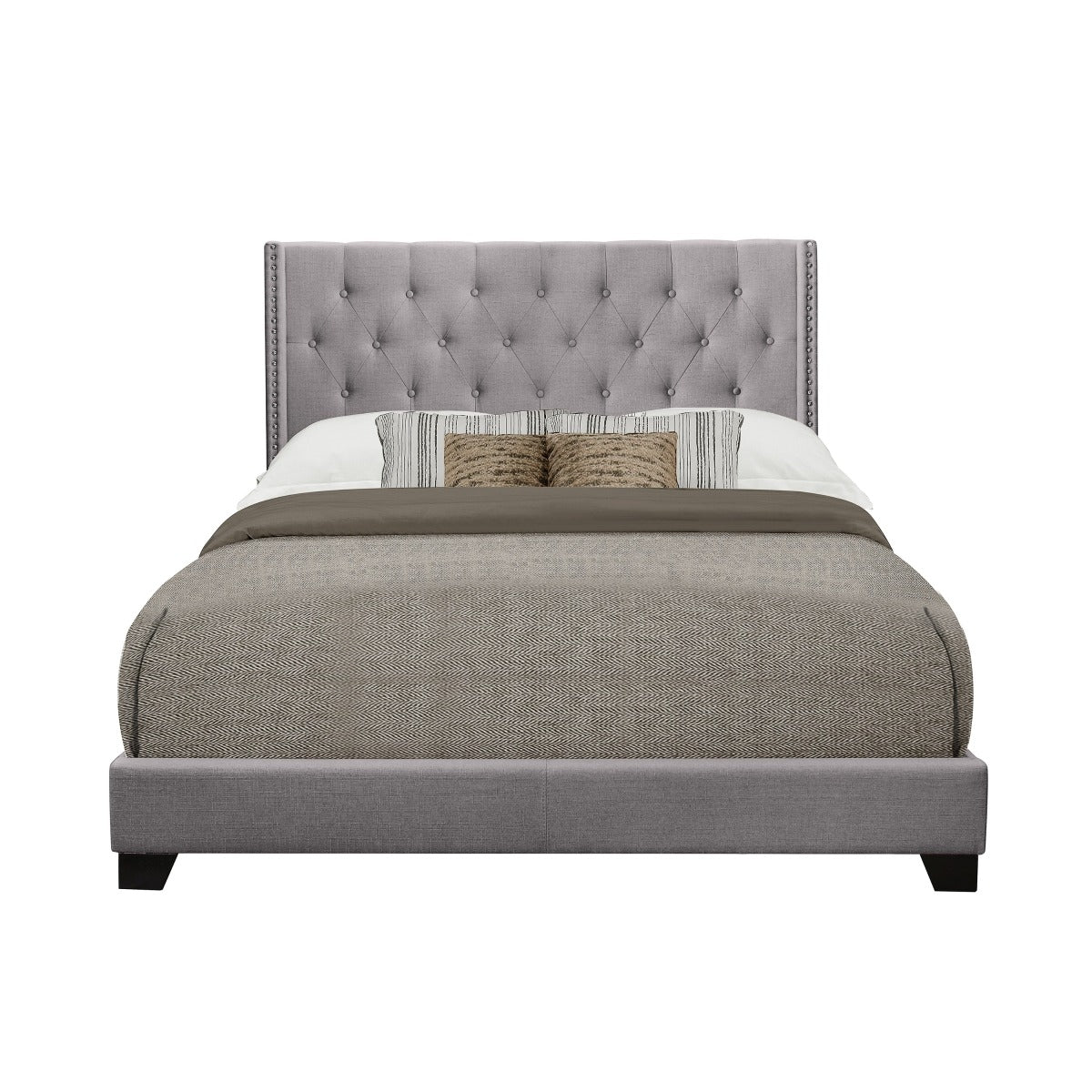 SH215KGRY-1 KING BED W/GREY FABRIC