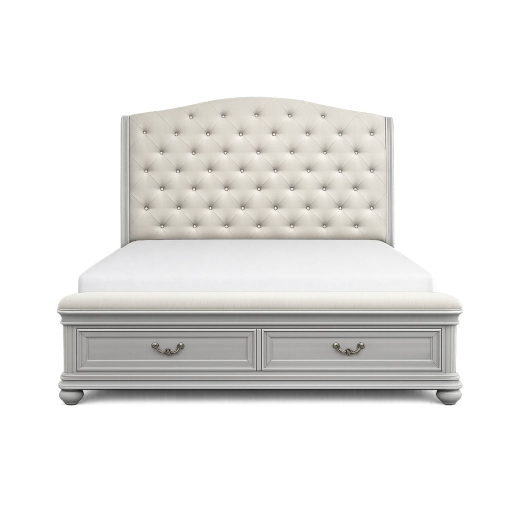 SH2318GYUP-1* QUEEN UPHL BED