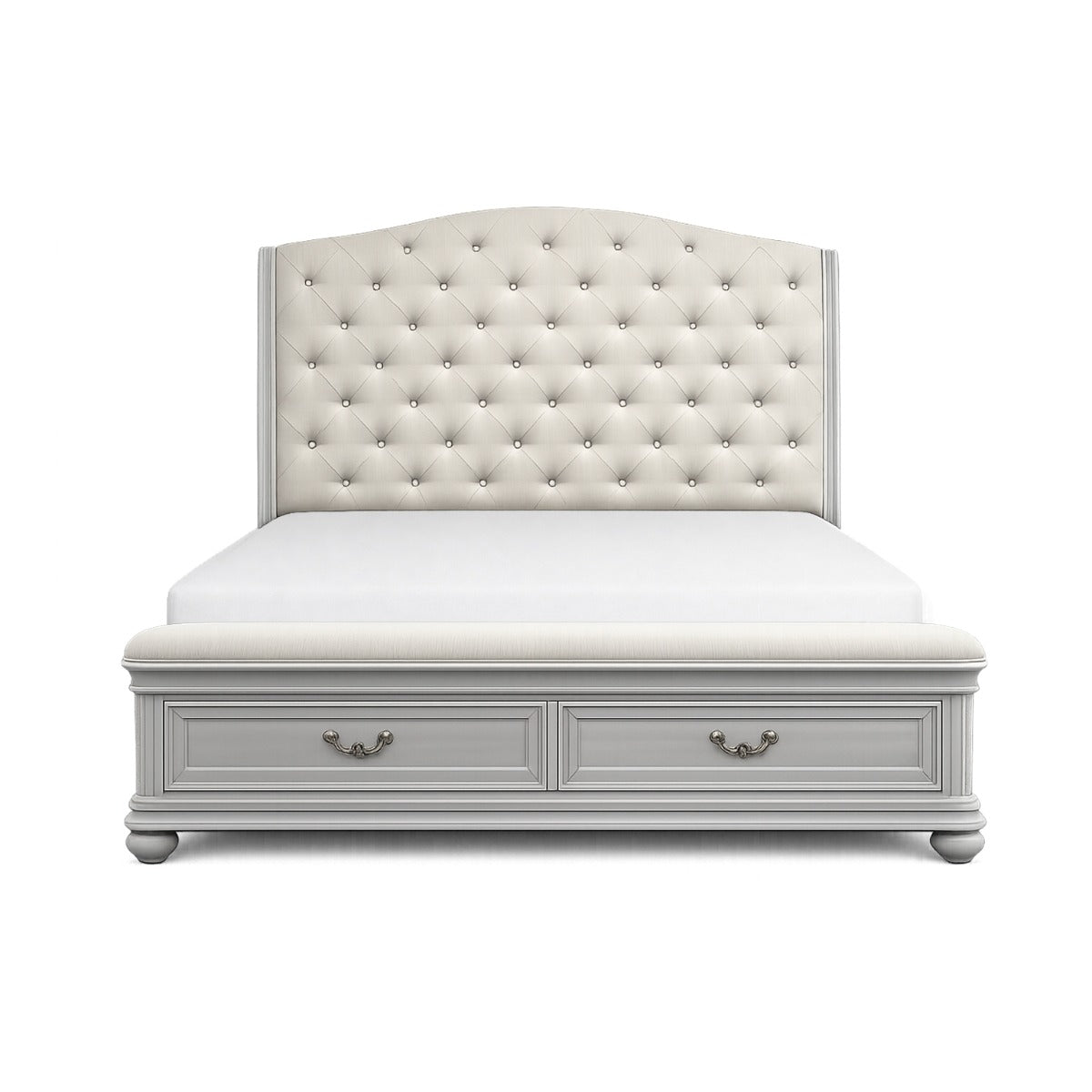 SH2318GYUP-1* QUEEN UPHL BED