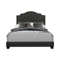 SH255DGR-1 QUEEN BED W/DARK GREY FABRIC